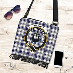 ScotsTee Shop Scottish Hannay Modern Clan Crest Tartan Boho Bag, Tartan Crossbody Handbag