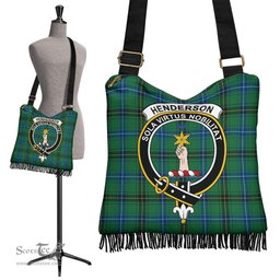 ScotsTee Shop Scottish Henderson Ancient Clan Crest Tartan Boho Bag, Tartan Crossbody Handbag