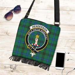 ScotsTee Shop Scottish Henderson Ancient Clan Crest Tartan Boho Bag, Tartan Crossbody Handbag