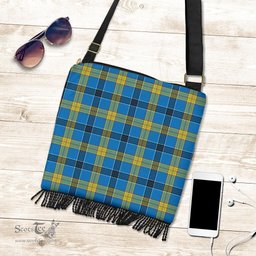 ScotsTee Shop Scottish Laing Clan Tartan Boho Bag, Tartan Crossbody Handbag