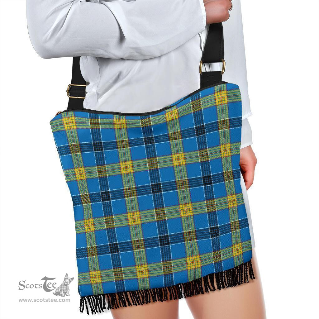 ScotsTee Shop Scottish Laing Clan Tartan Boho Bag, Tartan Crossbody Handbag