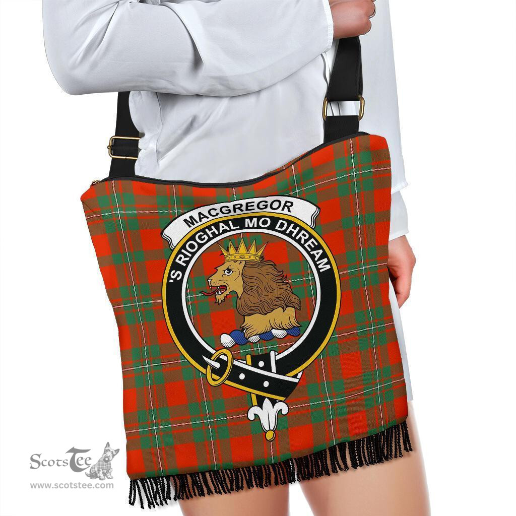 ScotsTee Shop Scottish MacGregor Ancient Clan Crest Tartan Boho Bag, Tartan Crossbody Handbag