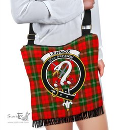 ScotsTee Shop Scottish Lennox Modern Clan Crest Tartan Boho Bag, Tartan Crossbody Handbag