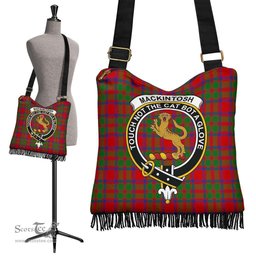 ScotsTee Shop Scottish MacKintosh Modern Clan Crest Tartan Boho Bag, Tartan Crossbody Handbag