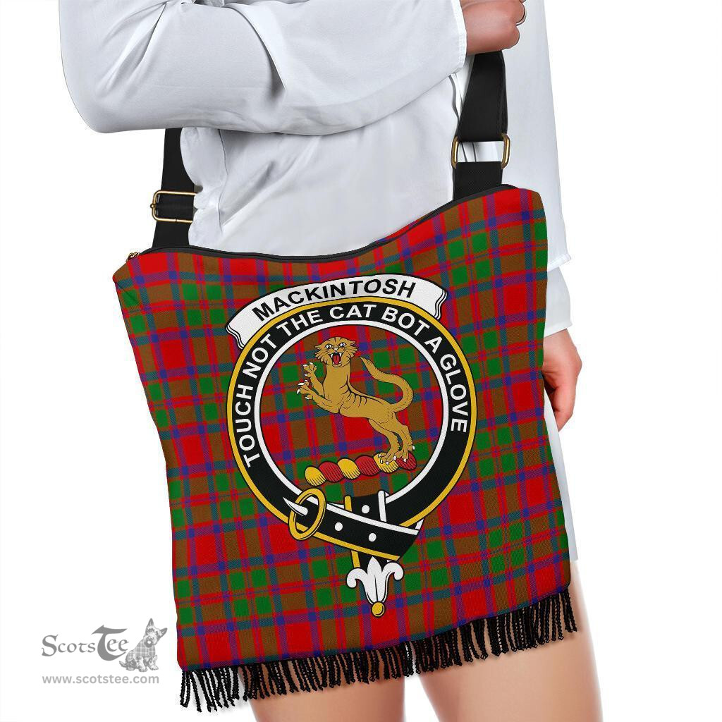 ScotsTee Shop Scottish MacKintosh Modern Clan Crest Tartan Boho Bag, Tartan Crossbody Handbag