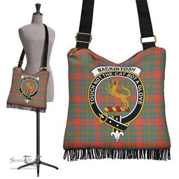 ScotsTee Shop Scottish MacKintosh Ancient Clan Crest Tartan Boho Bag, Tartan Crossbody Handbag