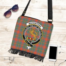 ScotsTee Shop Scottish MacKintosh Ancient Clan Crest Tartan Boho Bag, Tartan Crossbody Handbag
