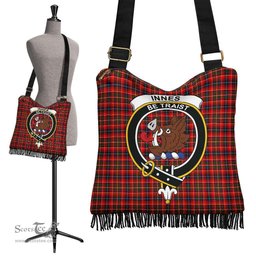 ScotsTee Shop Scottish Innes Modern Clan Crest Tartan Boho Bag, Tartan Crossbody Handbag