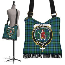 ScotsTee Shop Scottish Lyon Clan Clan Crest Tartan Boho Bag, Tartan Crossbody Handbag