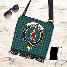 ScotsTee Shop Scottish Lyon Clan Clan Crest Tartan Boho Bag, Tartan Crossbody Handbag