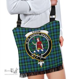 ScotsTee Shop Scottish Lyon Clan Clan Crest Tartan Boho Bag, Tartan Crossbody Handbag