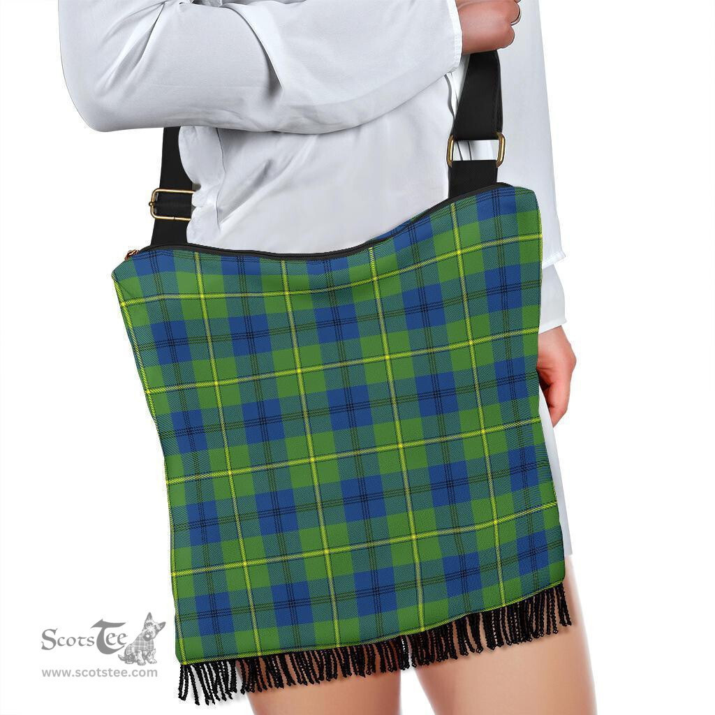 ScotsTee Shop Scottish Johnston Ancient Clan Tartan Boho Bag, Tartan Crossbody Handbag