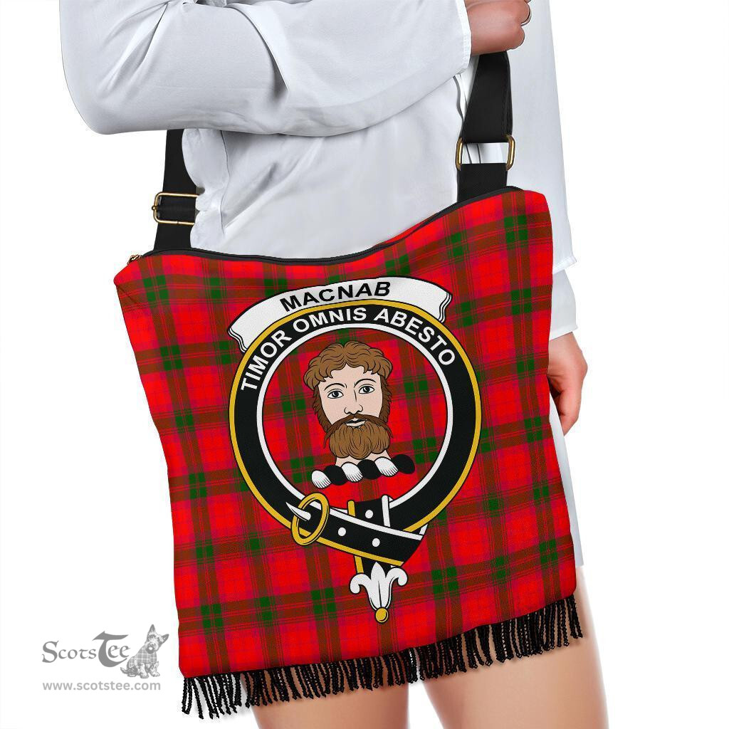 ScotsTee Shop Scottish MacNab Modern Clan Crest Tartan Boho Bag, Tartan Crossbody Handbag