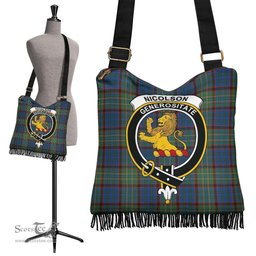 ScotsTee Shop Scottish Nicolson Hunting Ancient Clan Crest Tartan Boho Bag, Tartan Crossbody Handbag
