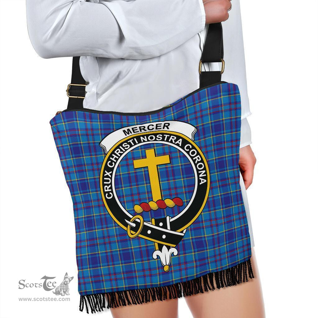 ScotsTee Shop Scottish Mercer Modern Clan Crest Tartan Boho Bag, Tartan Crossbody Handbag