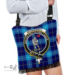 ScotsTee Shop Scottish McKerrell Clan Crest Tartan Boho Bag, Tartan Crossbody Handbag