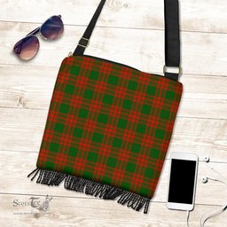 ScotsTee Shop Scottish Menzies Green Modern Clan Tartan Boho Bag, Tartan Crossbody Handbag