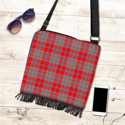 ScotsTee Shop Scottish Moubray Clan Tartan Boho Bag, Tartan Crossbody Handbag