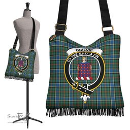 ScotsTee Shop Scottish Ogilvie Hunting Ancient Clan Crest Tartan Boho Bag, Tartan Crossbody Handbag