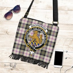 ScotsTee Shop Scottish MacPherson Dress Ancient Clan Crest Tartan Boho Bag, Tartan Crossbody Handbag