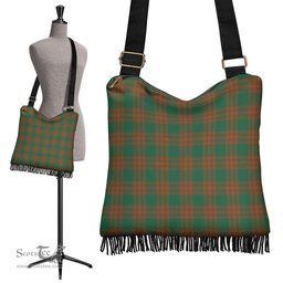 ScotsTee Shop Scottish Menzies Green Ancient Clan Tartan Boho Bag, Tartan Crossbody Handbag