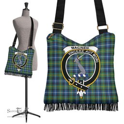ScotsTee Shop Scottish MacNeill of Barra Ancient Clan Crest Tartan Boho Bag, Tartan Crossbody Handbag