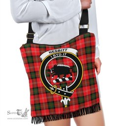 ScotsTee Shop Scottish Nesbitt Modern Clan Crest Tartan Boho Bag, Tartan Crossbody Handbag