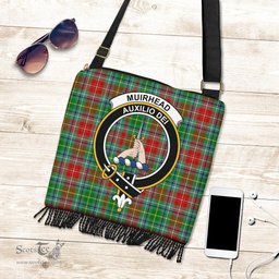 ScotsTee Shop Scottish Muirhead Clan Crest Tartan Boho Bag, Tartan Crossbody Handbag