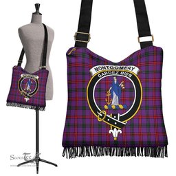 ScotsTee Shop Scottish Montgomery Modern Clan Crest Tartan Boho Bag, Tartan Crossbody Handbag