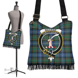 ScotsTee Shop Scottish MacRae Hunting Ancient Clan Crest Tartan Boho Bag, Tartan Crossbody Handbag