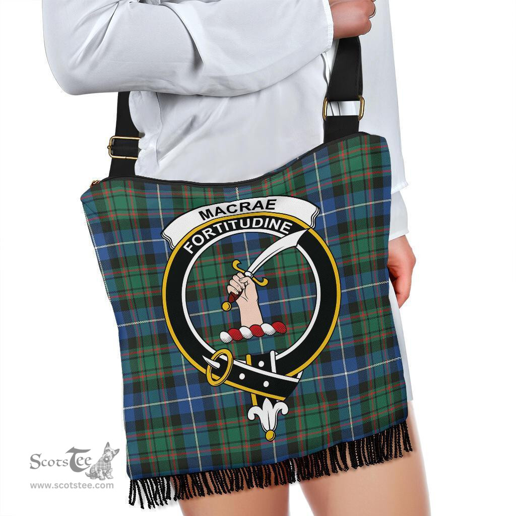 ScotsTee Shop Scottish MacRae Hunting Ancient Clan Crest Tartan Boho Bag, Tartan Crossbody Handbag