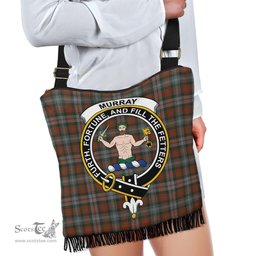 ScotsTee Shop Scottish Murray of Atholl Weathered Clan Crest Tartan Boho Bag, Tartan Crossbody Handbag