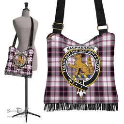 ScotsTee Shop Scottish MacPherson Hunting Modern Clan Crest Tartan Boho Bag, Tartan Crossbody Handbag