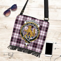 ScotsTee Shop Scottish MacPherson Hunting Modern Clan Crest Tartan Boho Bag, Tartan Crossbody Handbag