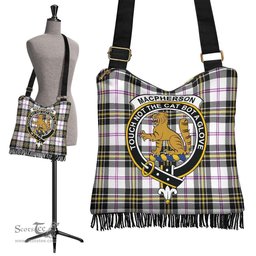 ScotsTee Shop Scottish MacPherson Dress Modern Clan Crest Tartan Boho Bag, Tartan Crossbody Handbag