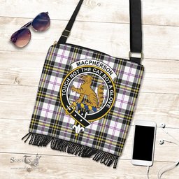 ScotsTee Shop Scottish MacPherson Dress Modern Clan Crest Tartan Boho Bag, Tartan Crossbody Handbag