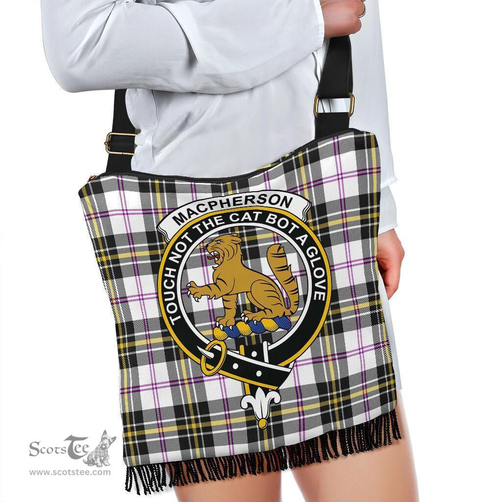 ScotsTee Shop Scottish MacPherson Dress Modern Clan Crest Tartan Boho Bag, Tartan Crossbody Handbag