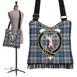 ScotsTee Shop Scottish Napier Modern Clan Crest Tartan Boho Bag, Tartan Crossbody Handbag