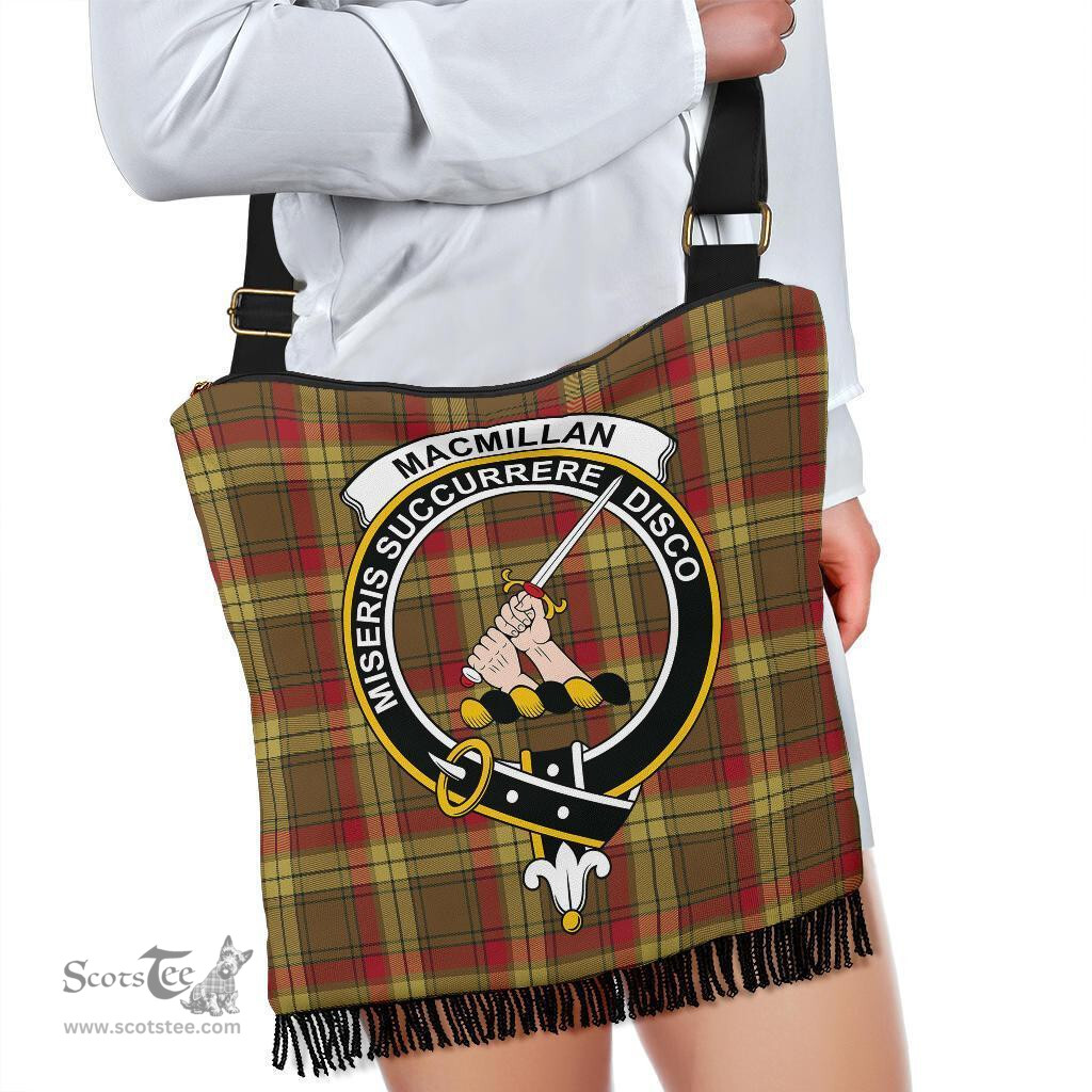 ScotsTee Shop Scottish MacMillan Old Weathered Clan Crest Tartan Boho Bag, Tartan Crossbody Handbag