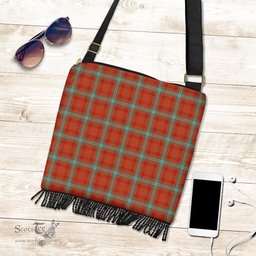 ScotsTee Shop Scottish Morrison Red Ancient Clan Tartan Boho Bag, Tartan Crossbody Handbag
