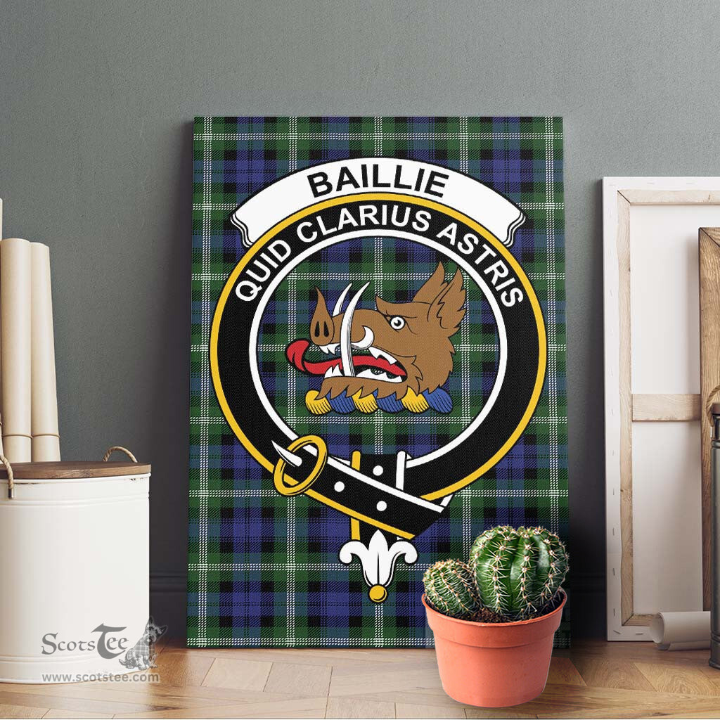 ScotsTee Shop Scottish Baillie of Polkemmet Clan Crest Tartan Framed Canvas Print Wall Art