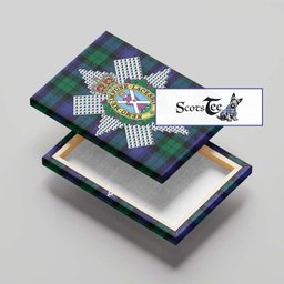 ScotsTee Shop Scottish Black Watch Modern Clan Crest Tartan Framed Canvas Print Wall Art
