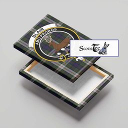 ScotsTee Shop Scottish Blair Dress Clan Crest Tartan Framed Canvas Print Wall Art