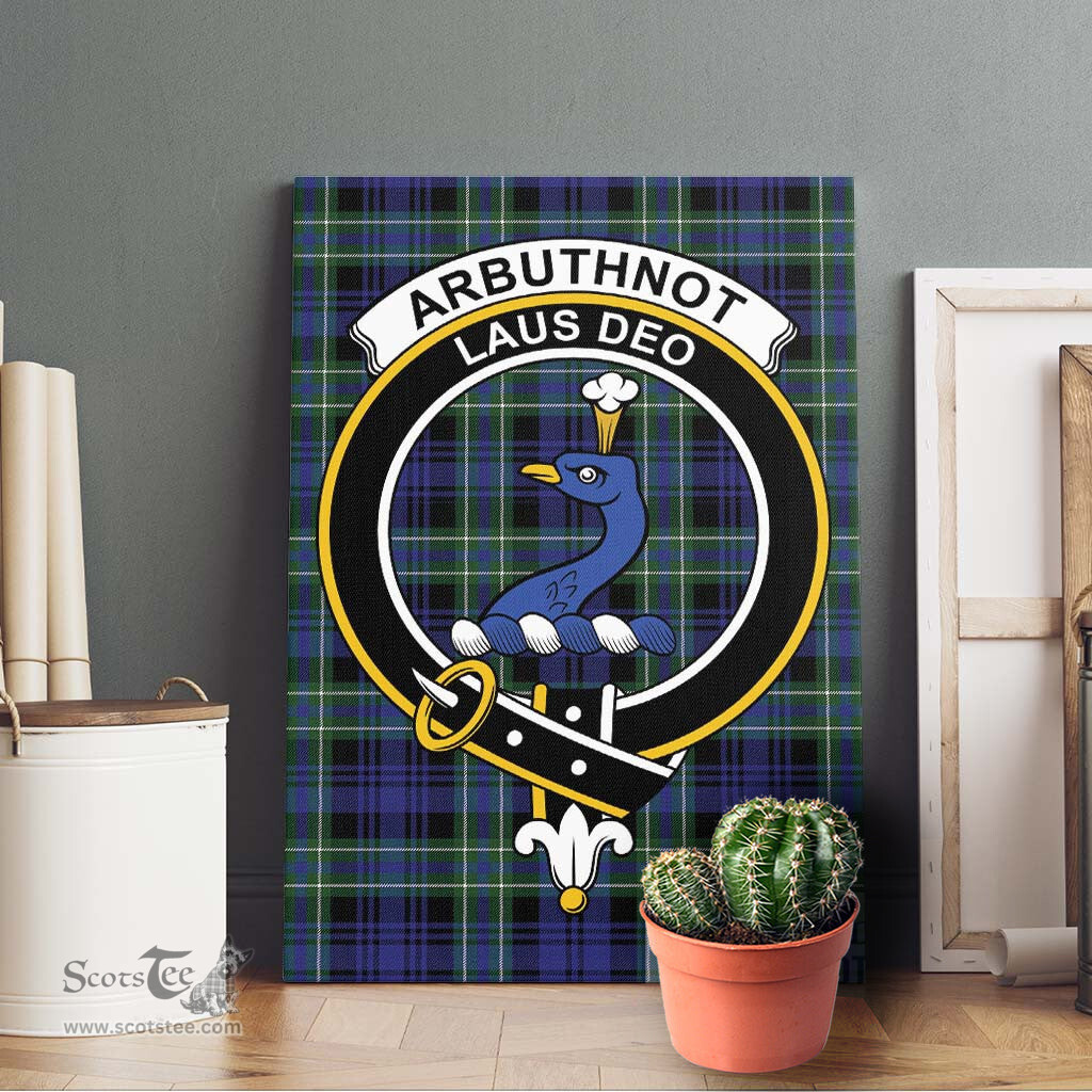 ScotsTee Shop Scottish Arbuthnot Modern Clan Crest Tartan Framed Canvas Print Wall Art