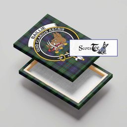ScotsTee Shop Scottish Baillie Clan Crest Tartan Framed Canvas Print Wall Art