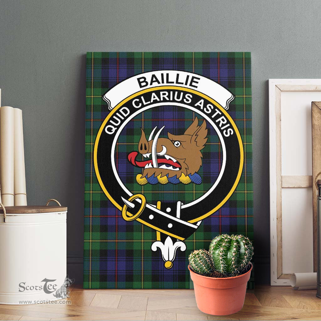 ScotsTee Shop Scottish Baillie Clan Crest Tartan Framed Canvas Print Wall Art