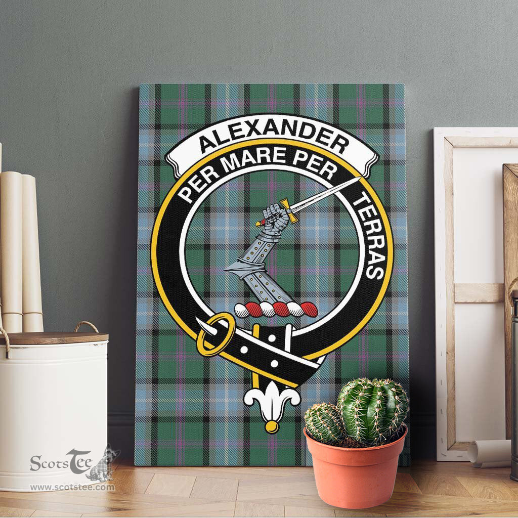 ScotsTee Shop Scottish Alexander of Menstry Hunting Clan Crest Tartan Framed Canvas Print Wall Art