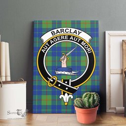ScotsTee Shop Scottish Barclay Hunting Ancient Clan Crest Tartan Framed Canvas Print Wall Art