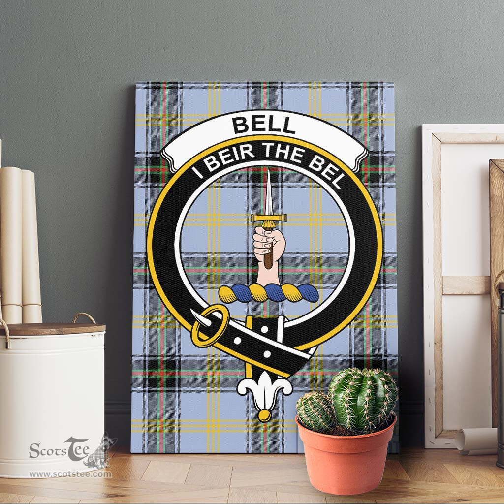 ScotsTee Shop Scottish Bell of the Borders Clan Crest Tartan Framed Canvas Print Wall Art