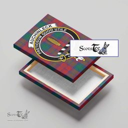ScotsTee Shop Scottish Auchinleck Clan Crest Tartan Framed Canvas Print Wall Art